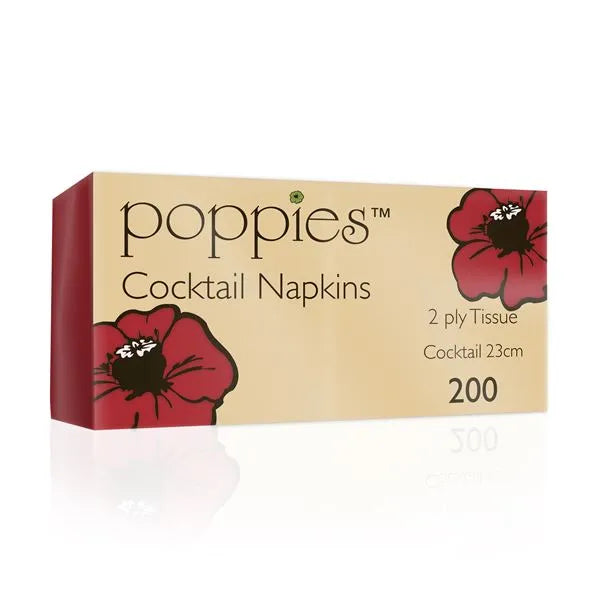 Poppies 24x24 2ply Red Napkin FreshPack Solutions Ltd