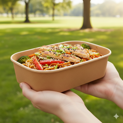 1000ml Rectangular Kraft Bowl Base