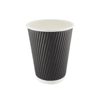 Ripple Black Paper Cup ( 4 Sizes) FreshPack Solutions Ltd