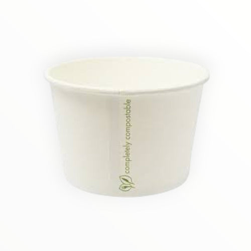 Ingeo White Compostable Soup Containers( 3 Sizes)