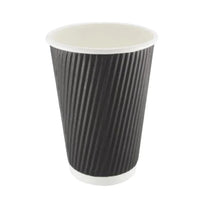 Ripple Black Paper Cup ( 4 Sizes) FreshPack Solutions Ltd