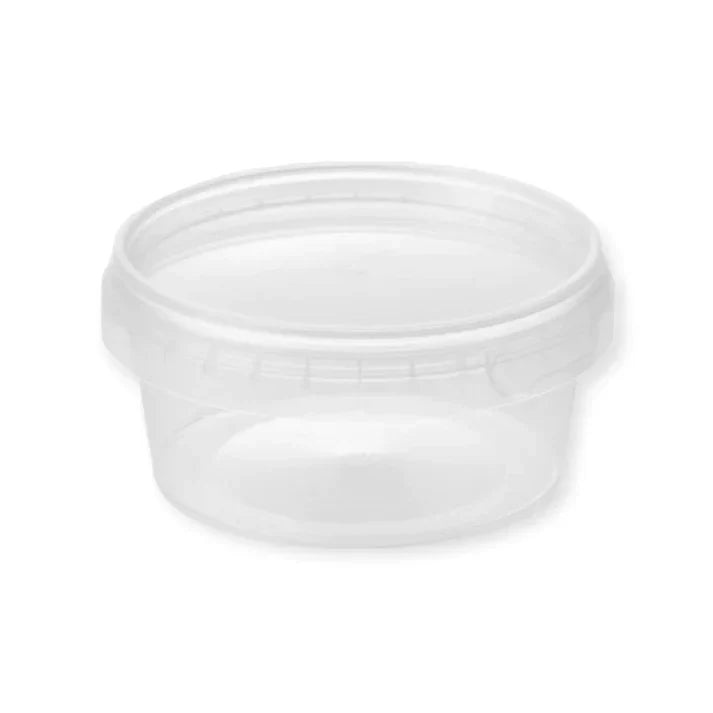 Tamper-Proof Clear Round Containers & Lids( 2 Sizes) FreshPack Solutions Ltd