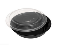 Round Black Microwaveable Container & Clear Lid( 5 Sizes) FreshPack Solutions Ltd