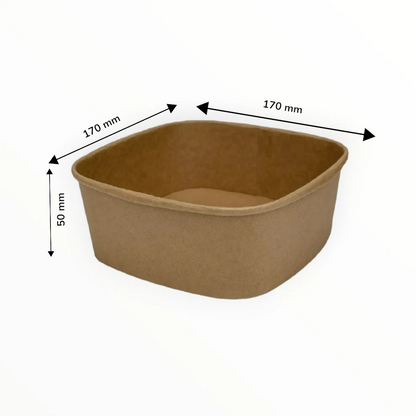 24oz Sabert Premium Square Kraft Bowl