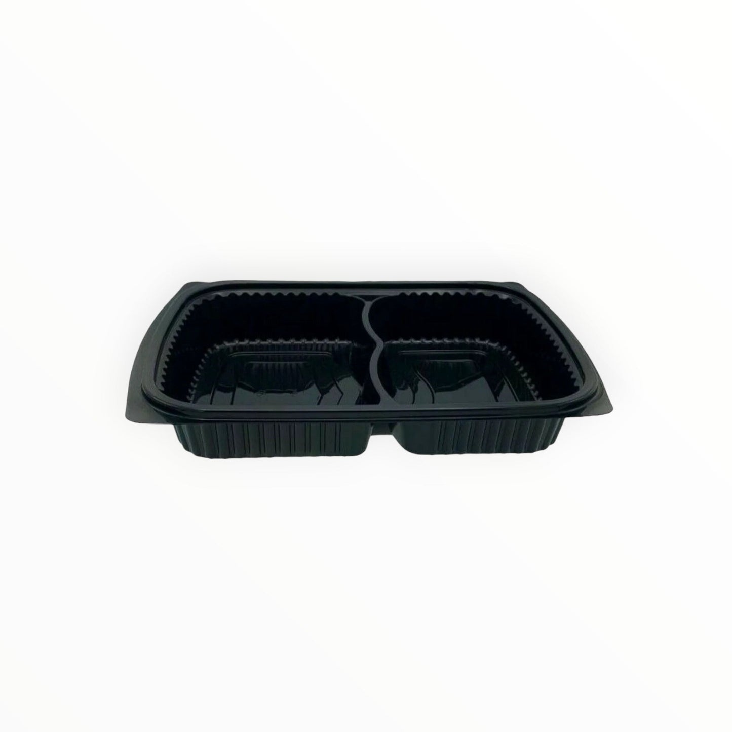 Somoplast 2 Compartment Black Microwaveable Container 50/50 (Base) FreshPack Solutions Ltd