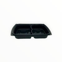 Somoplast 2 Compartment Black Microwaveable Container 50/50 (Base) FreshPack Solutions Ltd