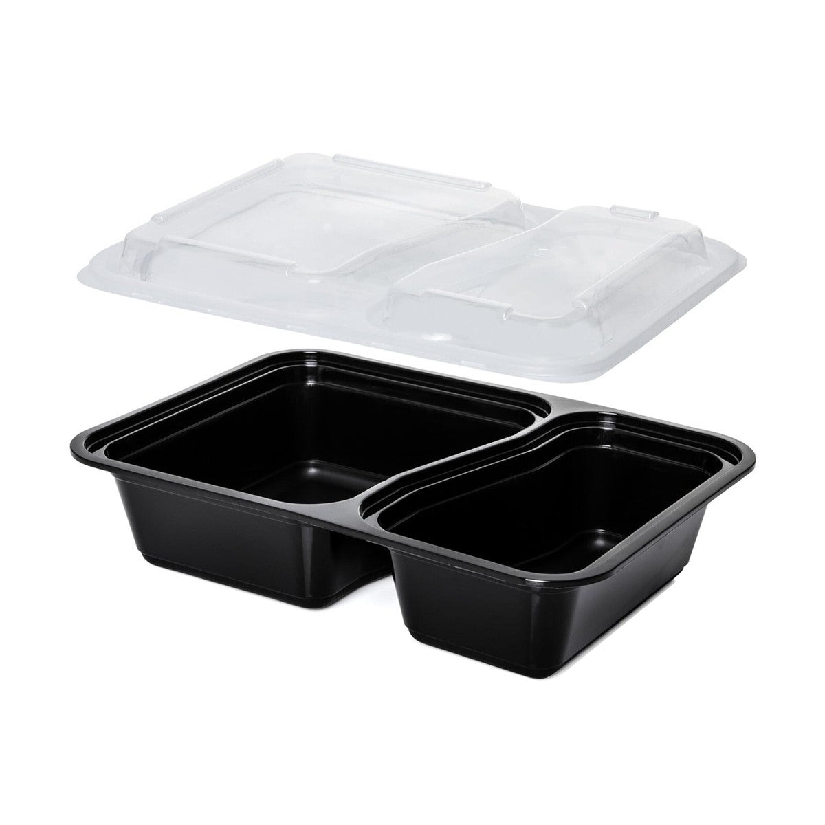 Rectangle Black Microwave Container with Clear Lid (8 Sizes) FreshPack Solutions Ltd