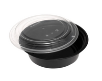 Round Black Microwaveable Container & Clear Lid( 5 Sizes) FreshPack Solutions Ltd