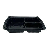 Somoplast 3 Compartment Black Microwaveable Container Base (2 Sizes) FreshPack Solutions Ltd