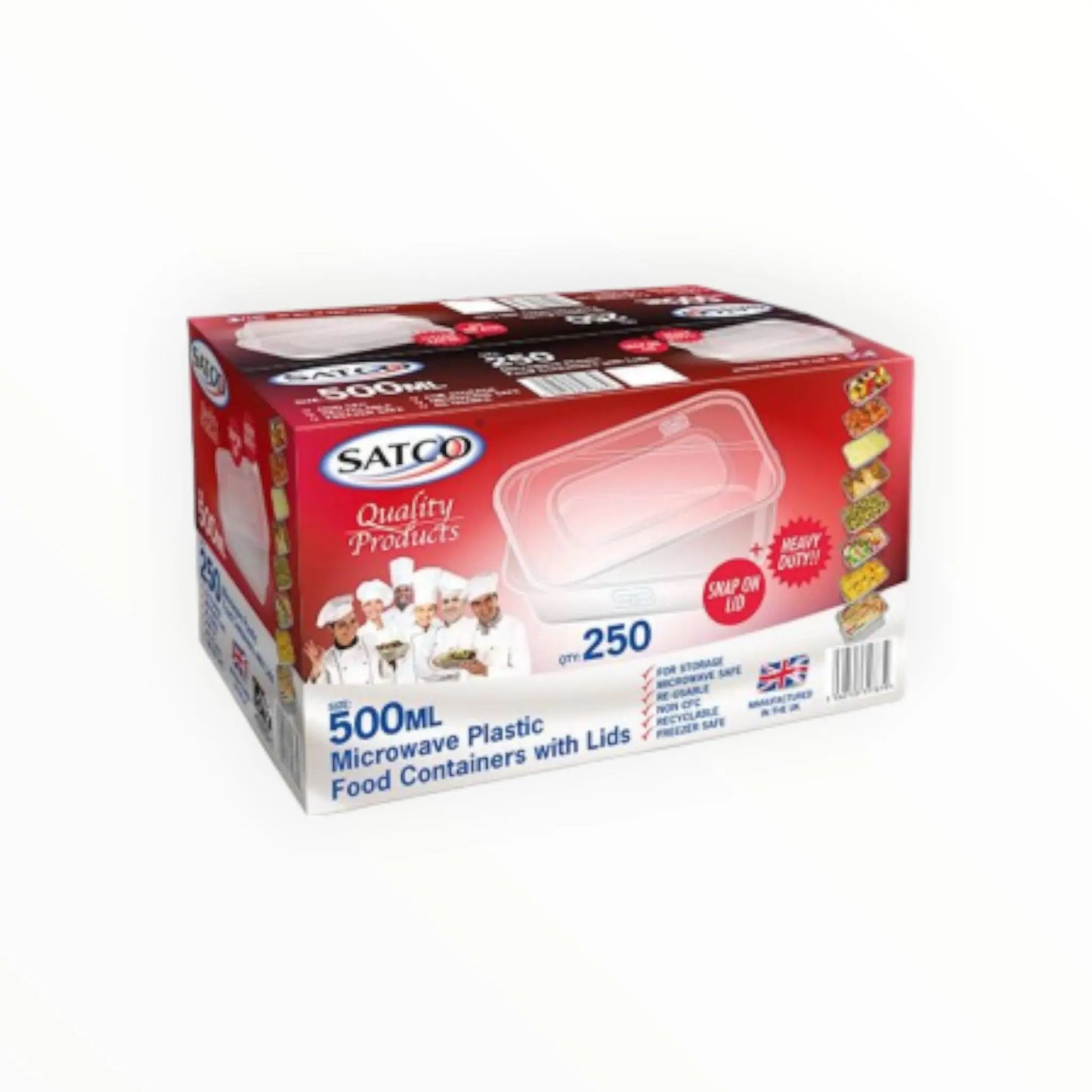 Satco Rectangular Microwavable Container with Lids(4 Sizes) FreshPack Solutions Ltd