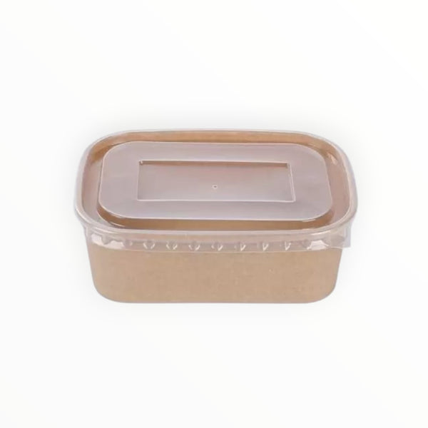 Rectangular Kraft Bowl Base with Lids ( 650ml)