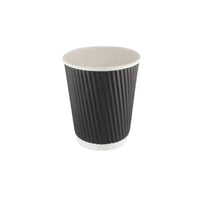 Ripple Black Paper Cup ( 4 Sizes) FreshPack Solutions Ltd