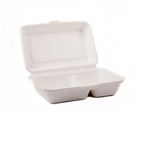 9x6" Bagasse 2-Compartment Container