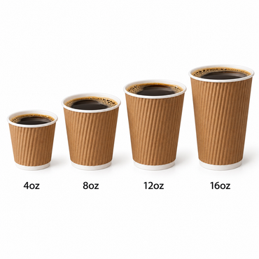 Ripple Kraft Paper Cup ( 4 Sizes) FreshPack Solutions Ltd