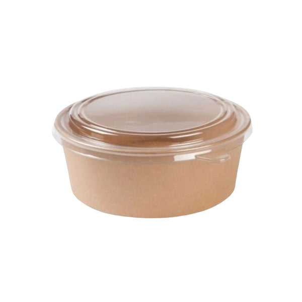 Clear PET Lids for 500/750/1000ml Kraft Round Bowl FreshPack Solutions Ltd