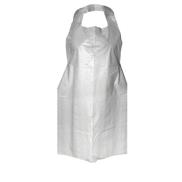 Disposable White Plastic Apron FreshPack Solutions Ltd