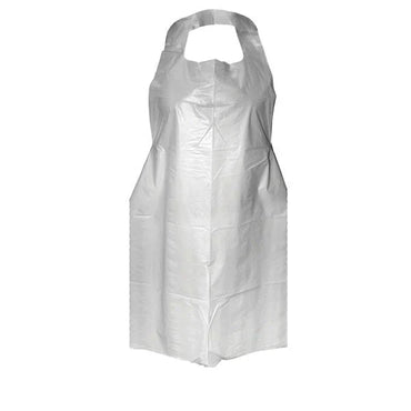 Disposable White Plastic Apron FreshPack Solutions Ltd