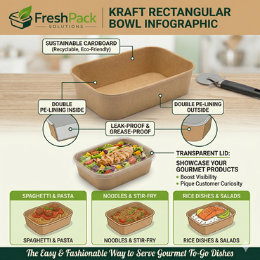 Clear PP Lids for 500/750/1000ml Rectangular Bowl FreshPack Solutions Ltd