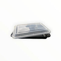 Rectangle Black Microwave Container with Clear Lid (8 Sizes) FreshPack Solutions Ltd