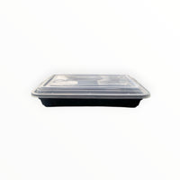 Rectangle Black Microwave Container with Clear Lid (8 Sizes) FreshPack Solutions Ltd