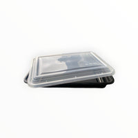 Rectangle Black Microwave Container with Clear Lid (8 Sizes) FreshPack Solutions Ltd
