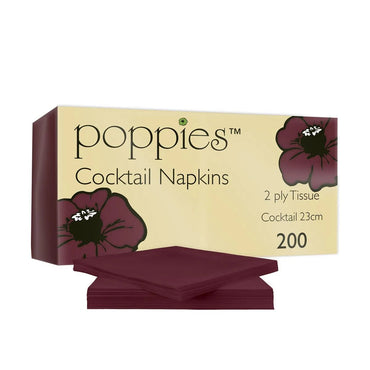 Poppies 24x24 2ply Bordeaux Napkin FreshPack Solutions Ltd