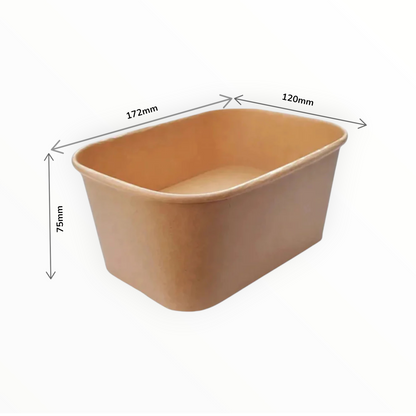 1000ml Rectangular Kraft Bowl Base