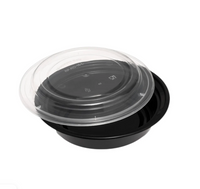 Round Black Microwaveable Container & Clear Lid( 5 Sizes) FreshPack Solutions Ltd