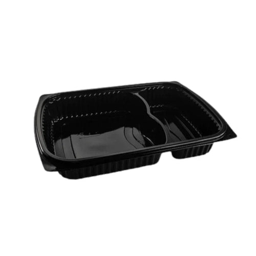 Somoplast 2 Compartment Black Microwaveable Container 70/30 Base ( 2 Sizes)