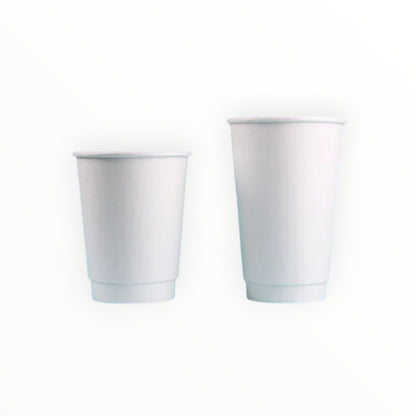 White Double Wall Coffee Cup (2 Sizes)
